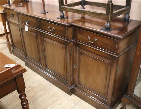 A mahogany breakfront dwarf bookcase, W.200cm